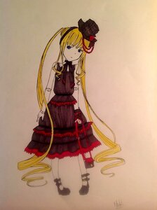 Rating: Safe Score: 0 Tags: 1girl blonde_hair blue_eyes bow dress full_body gloves hat image lolita_fashion long_hair mini_hat mini_top_hat shinku shoes solo standing top_hat twintails very_long_hair User: admin