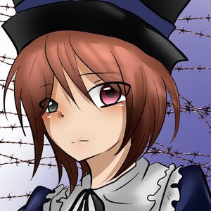 Rating: Safe Score: 0 Tags: 1girl brown_hair eyebrows_visible_through_hair hat image maid power_lines short_hair solo souseiseki telephone_pole User: admin