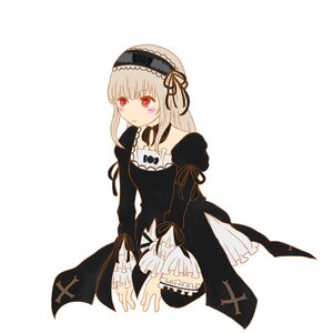 Rating: Safe Score: 0 Tags: 1girl bangs black_dress black_ribbon blush detached_collar dress frills hairband image long_hair long_sleeves looking_at_viewer puffy_sleeves red_eyes ribbon silver_hair simple_background sitting solo suigintou thighhighs white_background User: admin