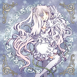 Rating: Safe Score: 0 Tags: 1girl ai_(creamcaramel) boots commentary_request dress eyepatch flower flower_over_eye frills hair_flower hair_ornament image kirakishou long_hair rose rozen_maiden silver_hair smile solo standing thigh_boots thighhighs twintails very_long_hair vines white_flower white_hair white_rose yellow_eyes zettai_ryouiki User: admin