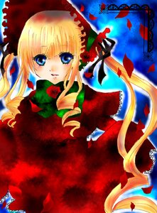 Rating: Safe Score: 0 Tags: 1girl blonde_hair blue_eyes bonnet bow capelet dress drill_hair flower green_bow image long_hair long_sleeves looking_at_viewer petals red_capelet red_flower red_rose rose rose_petals shinku sidelocks solo twin_drills twintails User: admin