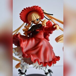 Rating: Safe Score: 0 Tags: 1girl blonde_hair blue_eyes bonnet bow bowtie doll dress drill_hair frills hat long_hair long_sleeves looking_at_viewer photo red_dress shinku shoes solo standing twintails User: admin