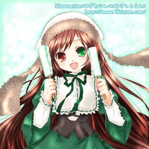 Rating: Safe Score: 0 Tags: 1girl :d brown_hair dress food frills green_dress green_eyes hat head_scarf heterochromia image long_hair long_sleeves looking_at_viewer open_mouth popsicle red_eyes smile solo suiseiseki very_long_hair User: admin