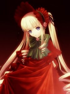 Rating: Safe Score: 0 Tags: 1girl blonde_hair blue_eyes bonnet bow bowtie dress drill_hair flower green_bow image long_hair long_sleeves looking_at_viewer red_dress rose shinku simple_background solo twin_drills twintails very_long_hair User: admin