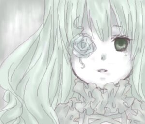 Rating: Safe Score: 0 Tags: 1girl blush close-up flower frills green_eyes green_hair image kirakishou long_hair rose simple_background solo white_flower white_rose User: admin