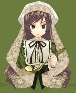 Rating: Safe Score: 0 Tags: 1girl bangs brown_hair dress drill_hair frills green_background green_dress green_eyes hat heterochromia holding image kabocha_(monkey4) long_hair long_sleeves looking_at_viewer red_eyes ribbon rozen_maiden simple_background solo suiseiseki twin_drills twintails upper_body very_long_hair watering_can User: admin
