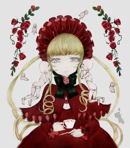 Rating: Safe Score: 0 Tags: 1girl auto_tagged blonde_hair blue_eyes bonnet bow dress flower image long_hair pink_rose red_flower red_rose rose shinku solo thorns User: admin