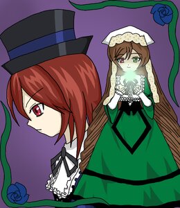 Rating: Safe Score: 0 Tags: 2girls blue_flower blue_rose brown_hair dress flower frills green_dress green_eyes hat heterochromia image long_hair long_sleeves multiple_girls pair plant purple_rose red_eyes rose short_hair siblings simple_background sisters smile souseiseki suiseiseki thorns top_hat twins very_long_hair vines watering_can User: admin