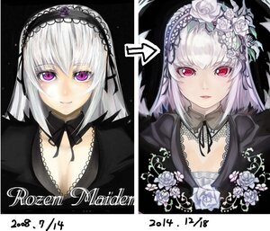 Rating: Safe Score: 0 Tags: 1girl cleavage flower hairband image looking_at_viewer red_eyes ribbon rose short_hair silver_hair smile solo suigintou variations white_flower white_rose User: admin