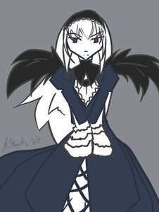 Rating: Safe Score: 0 Tags: 1girl black_wings dress frilled_sleeves frills grey_background hairband image juliet_sleeves long_hair long_sleeves looking_at_viewer puffy_sleeves simple_background solo suigintou wings User: admin