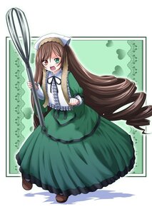 Rating: Safe Score: 0 Tags: 1girl :d brown_hair commentary_request dress drill_hair frills full_body green_dress green_eyes hairband hat heterochromia image kuri_youkan long_hair long_sleeves looking_at_viewer open_mouth red_eyes rozen_maiden smile solo suiseiseki twin_drills twintails very_long_hair watering_can whisk User: admin