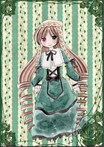 Rating: Safe Score: 0 Tags: 1girl blush brown_hair dress drill_hair flower frills green_dress green_eyes hat head_scarf heterochromia image long_hair long_sleeves looking_at_viewer pink_rose red_eyes rose smile solo standing suiseiseki twin_drills twintails very_long_hair vines watering_can User: admin