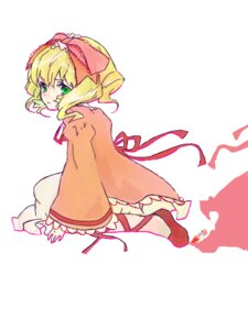 Rating: Safe Score: 0 Tags: 1girl blonde_hair bow dress frills full_body green_eyes hina_ichigo hinaichigo image long_sleeves looking_at_viewer pink_bow ribbon shoes short_hair solo wide_sleeves User: admin