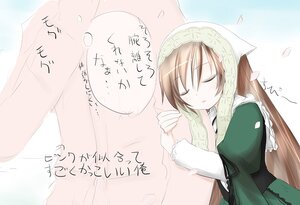 Rating: Safe Score: 0 Tags: 1girl brown_hair closed_eyes dress green_dress image long_hair long_sleeves petals solo suiseiseki User: admin