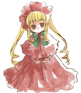 Rating: Safe Score: 0 Tags: 1girl blonde_hair bonnet bow bowtie dress full_body green_bow image long_hair long_sleeves looking_at_viewer red_dress shinku simple_background solo standing twintails very_long_hair white_background User: admin