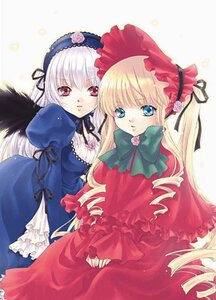 Rating: Safe Score: 0 Tags: 2girls :o black_wings blonde_hair blue_eyes bonnet dress drill_hair flower frills hairband image lolita_hairband long_hair long_sleeves looking_at_viewer lowres multiple_girls noda_mirei own_hands_together pair parted_lips pink_eyes red_dress rose rozen_maiden shinku silver_hair simple_background sitting suigintou twintails upper_body v_arms white_background wings User: admin