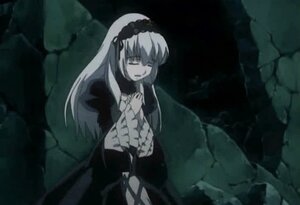 Rating: Safe Score: 0 Tags: 1girl closed_eyes dress frills hairband image long_hair long_sleeves sitting solo suigintou very_long_hair wings User: admin