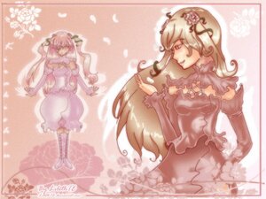 Rating: Safe Score: 0 Tags: 2girls boots detached_sleeves dress flower hair_flower hair_ornament image kirakishou long_hair multiple_girls petals pink_hair smile solo very_long_hair User: admin