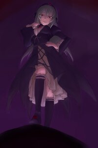 Rating: Safe Score: 0 Tags: 1girl black_legwear dress frills from_below full_body gothic_lolita hairband hand_on_hip image lolita_fashion long_hair long_sleeves looking_at_viewer red_eyes rose smile solo standing suigintou thighhighs very_long_hair User: admin