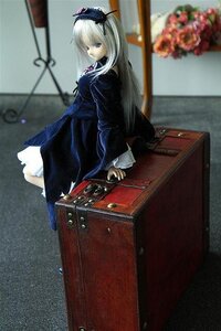 Rating: Safe Score: 0 Tags: 1girl blue_eyes blurry depth_of_field doll dress flower indoors long_hair long_sleeves looking_at_viewer photo silver_hair sitting solo suigintou suitcase User: admin