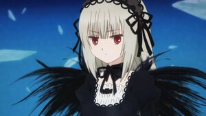 Rating: Safe Score: 0 Tags: 1girl black_dress black_ribbon black_wings detached_collar dress expressionless feathers flower frills hairband image long_hair long_sleeves looking_at_viewer puffy_sleeves red_eyes ribbon rose silver_hair sky solo suigintou upper_body wings User: admin