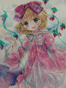 Rating: Safe Score: 0 Tags: 1girl blonde_hair blue_eyes bow colored_pencil_(medium) dress flower hair_ribbon hinaichigo image lily_of_the_valley long_sleeves looking_at_viewer medicine_melancholy open_mouth puffy_sleeves ribbon short_hair smile solo traditional_media watercolor_(medium) User: admin