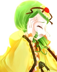 Rating: Safe Score: 0 Tags: 1girl closed_eyes flower green_hair hair_ornament hair_ribbon image kanaria long_hair ribbon solo tears User: admin