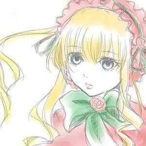 Rating: Safe Score: 0 Tags: 1girl bangs blonde_hair blue_eyes bonnet bow bowtie flower green_bow image long_hair looking_at_viewer pink_bow pink_flower pink_rose portrait rose shinku simple_background solo white_background User: admin