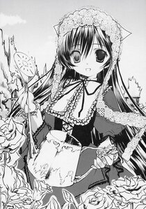 Rating: Safe Score: 0 Tags: 1girl :d blush dress flower frills greyscale image lolita_fashion long_hair long_sleeves looking_at_viewer monochrome open_mouth rose smile solo suiseiseki very_long_hair User: admin