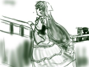 Rating: Safe Score: 0 Tags: 1girl apron frills ground_vehicle image long_hair maid monochrome sketch solo suiseiseki User: admin