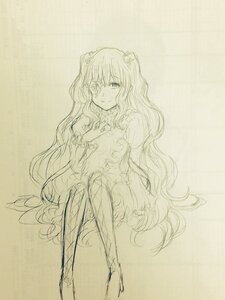 Rating: Safe Score: 0 Tags: 1girl dress flower frills hair_ornament image kirakishou long_hair long_sleeves looking_at_viewer monochrome sitting smile solo traditional_media very_long_hair wavy_hair User: admin