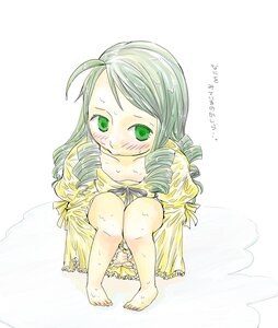 Rating: Safe Score: 0 Tags: 1girl barefoot blush dress drill_hair full_body green_eyes green_hair image kanaria long_hair long_sleeves solo wet wet_clothes yellow_dress User: admin