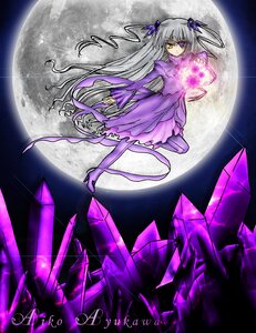 Rating: Safe Score: 0 Tags: 1girl barasuishou dress full_moon hair_ribbon image long_hair moon moonlight night red_moon ribbon sky solo very_long_hair yellow_eyes User: admin