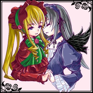 Rating: Safe Score: 0 Tags: 2girls auto_tagged black_wings blonde_hair blue_eyes bonnet bow dress hairband holding_hands image long_hair long_sleeves lowres multiple_girls pair photoshop_(medium) red_dress rose rozen_maiden shinku silver_hair suigintou twintails wings yuri User: admin