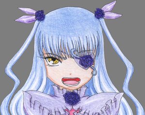Rating: Safe Score: 0 Tags: 1girl bangs barasuishou blue_flower blue_rose eyepatch flower frills hair_ornament image long_hair open_mouth portrait rose solo transparent_background two_side_up yellow_eyes User: admin