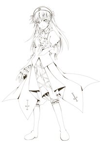 Rating: Safe Score: 0 Tags: 1girl boots dress full_body gloves greyscale hairband image long_hair looking_at_viewer monochrome simple_background solo standing striped suigintou thigh_boots thighhighs white_background User: admin