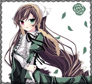 Rating: Safe Score: 0 Tags: 1girl black_ribbon brown_hair dress frills green_dress green_eyes head_scarf heterochromia image long_hair long_sleeves looking_at_viewer red_eyes ribbon solo suiseiseki twintails very_long_hair white_background User: admin