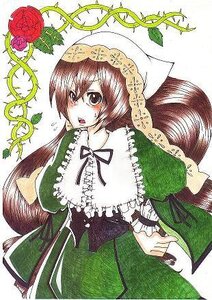 Rating: Safe Score: 0 Tags: 1girl blush brown_hair dress flower hat image long_hair long_sleeves open_mouth plant ribbon rose solo suiseiseki tears traditional_media very_long_hair vines User: admin