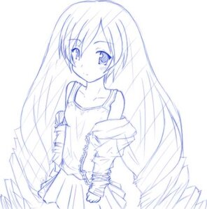 Rating: Safe Score: 0 Tags: 1girl bare_shoulders hatsune_miku image long_hair looking_at_viewer monochrome pleated_skirt simple_background sketch skirt smile solo suiseiseki twintails very_long_hair white_background User: admin