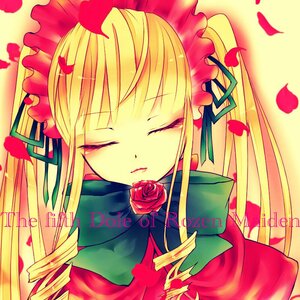 Rating: Safe Score: 0 Tags: 1girl blonde_hair bonnet bow closed_eyes drill_hair flower image long_hair petals red_flower red_rose rose rose_petals shinku solo yellow_background User: admin