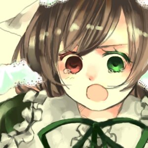 Rating: Safe Score: 0 Tags: 1girl :d blush brown_hair dress frills green_dress green_eyes hair_ornament hat image long_sleeves open_mouth ribbon smile solo suiseiseki User: admin