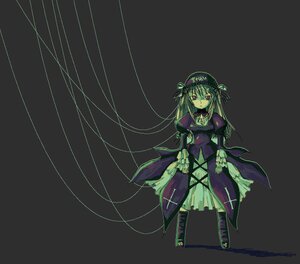Rating: Safe Score: 3 Tags: 1girl dress full_body hairband image long_hair long_sleeves looking_at_viewer red_eyes ribbon simple_background solo standing suigintou sword weapon User: admin