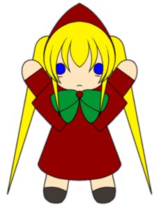 Rating: Safe Score: 0 Tags: 1girl :< blonde_hair blue_eyes bow bowtie capelet chibi dress full_body image long_hair looking_at_viewer red_dress shinku simple_background solo standing twintails white_background User: admin