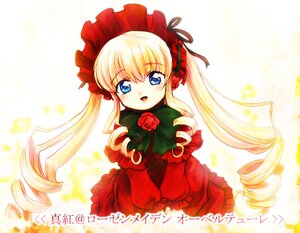 Rating: Safe Score: 0 Tags: 1girl :d blonde_hair blue_eyes blush bonnet bow bowtie dress drill_hair flower image long_hair long_sleeves looking_at_viewer open_mouth pink_rose ringlets rose shinku smile solo twin_drills twintails User: admin