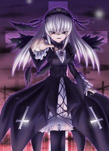 Rating: Safe Score: 0 Tags: 1girl black_legwear black_wings cross dress flower frills hairband image lolita_hairband long_hair long_sleeves looking_at_viewer pink_eyes puffy_sleeves rose silver_hair solo suigintou thighhighs wings User: admin