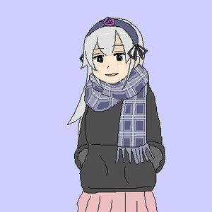 Rating: Safe Score: 0 Tags: 1girl black_hairband blue_background blush coat cowboy_shot hairband image long_hair looking_at_viewer scarf simple_background skirt solo suigintou User: admin