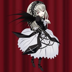 Rating: Safe Score: 3 Tags: 1girl black_dress black_wings dress frills full_body hairband image juliet_sleeves long_hair long_sleeves looking_at_viewer puffy_sleeves red_eyes ribbon silver_hair solo suigintou wings User: admin