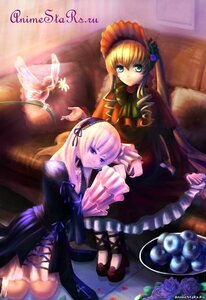 Rating: Safe Score: 0 Tags: 2girls blonde_hair blue_eyes bonnet dress drill_hair flower frills hairband image long_hair long_sleeves looking_at_viewer multiple_girls pair rose shinku sitting suigintou twintails User: admin