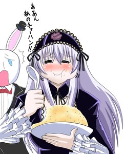 Rating: Safe Score: 0 Tags: 1girl :t blush dress eating food food_on_face hairband image lolita_hairband long_hair long_sleeves silver_hair solo suigintou User: admin