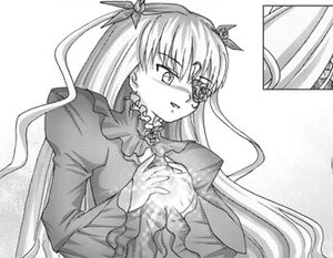 Rating: Safe Score: 0 Tags: 1girl barasuishou dress frills greyscale hair_ribbon image long_hair long_sleeves looking_at_viewer monochrome ribbon solo two_side_up upper_body very_long_hair User: admin